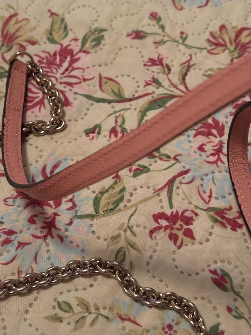 Furla Pink Leather Crossbody Bag with silver Chain - Picture 8 of 16